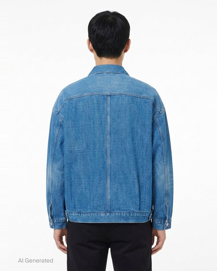 Hard Washed Selvedge Denim Jacket | Mihara Yasuhiro | Club21 - back