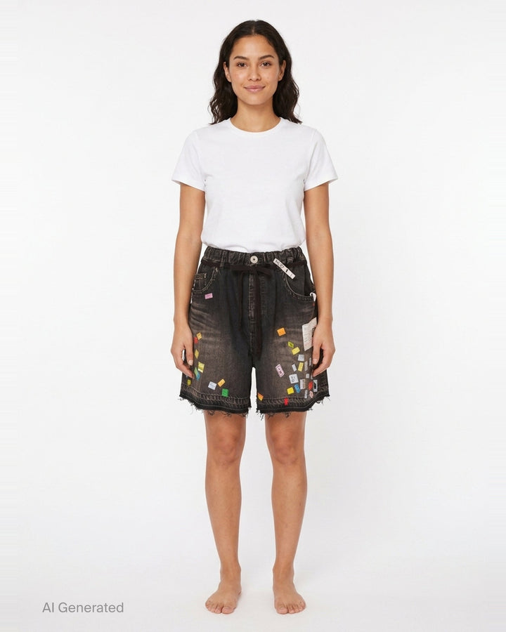 Huge Detail Denim Shorts | Mihara Yasuhiro | Club21 - front