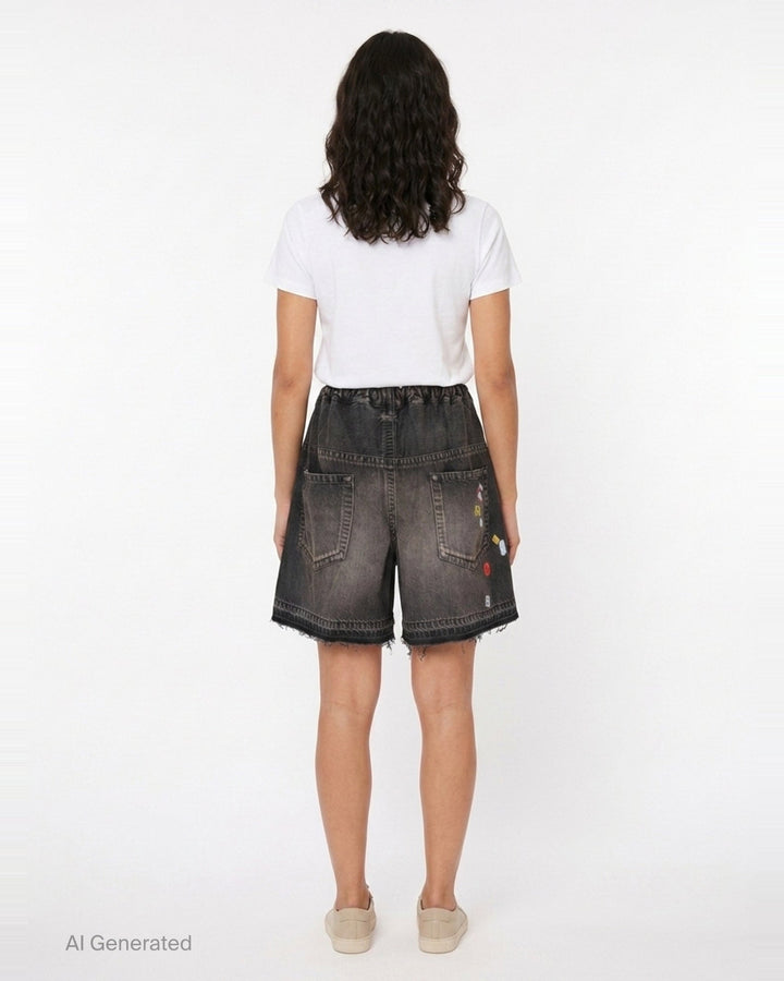 Huge Detail Denim Shorts | Mihara Yasuhiro | Club21 - back