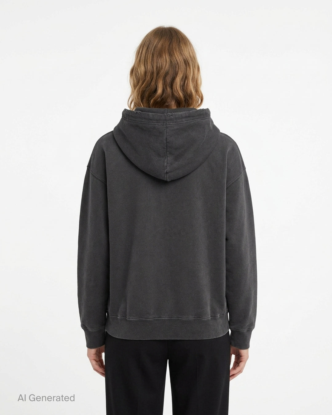 Washed charcoal Maison MIHARA YASUHIRO zip-up hoodie with colourful kids' doodle prints of a dinosaur, strawberry and stars and 'Don't Tag Me' lettering - back