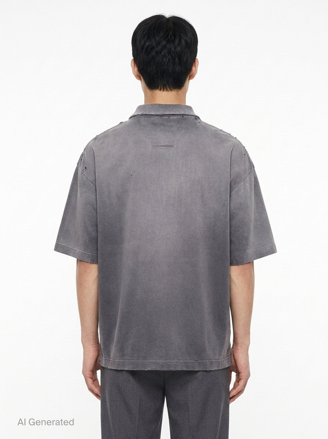Sun Faded Collared Tee | Mihara Yasuhiro | Club21 - back