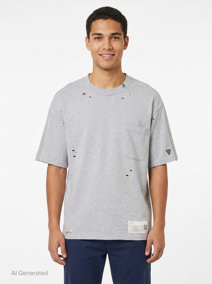 Thermal Combined Distressed Tee | Mihara Yasuhiro | Club21 - front
