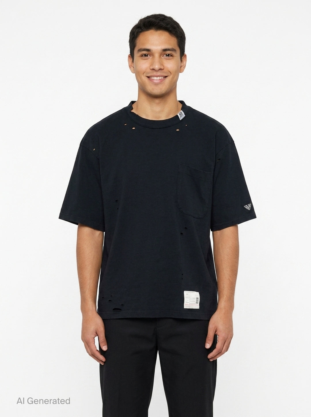 Thermal Combined Distressed Tee | Mihara Yasuhiro | Club21 - front