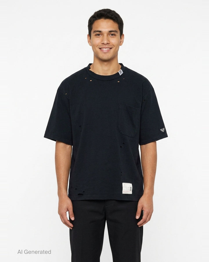 Thermal Combined Distressed Tee | Mihara Yasuhiro | Club21 - front