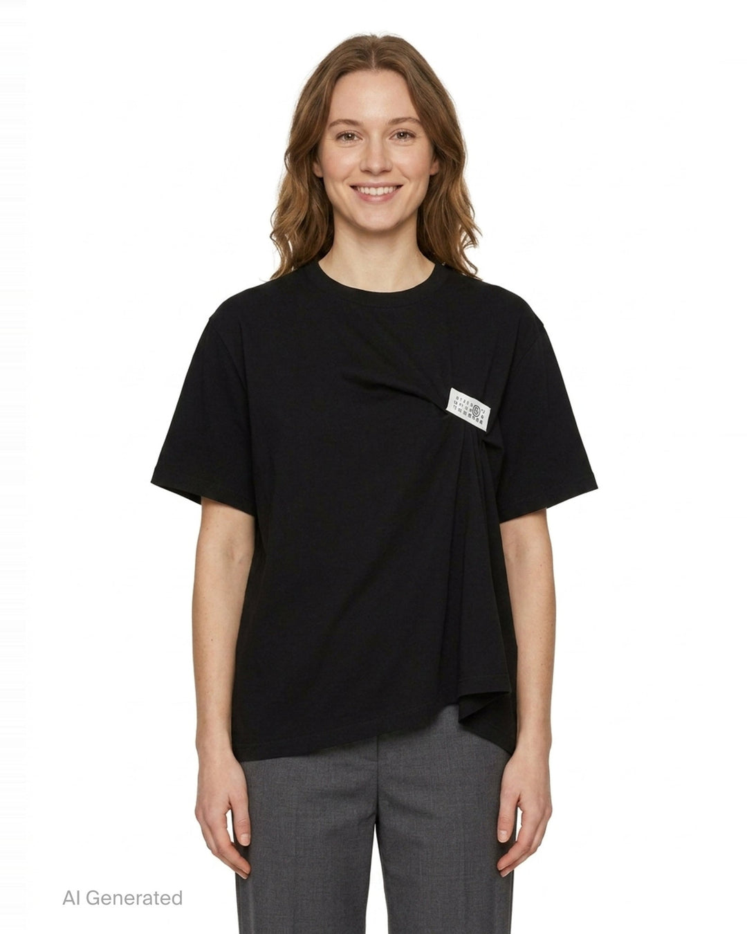 Basic Cotton Short Sleeve Top | MM6 Maison Margiela | Club21 - front