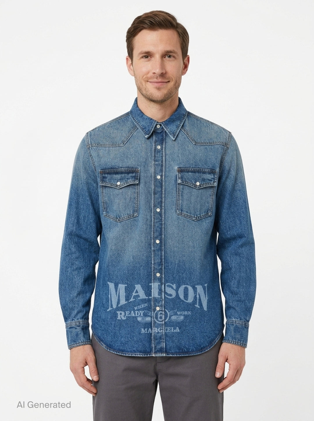 Long Sleeve Denim Shirt | MM6 Maison Margiela | Club21 - front