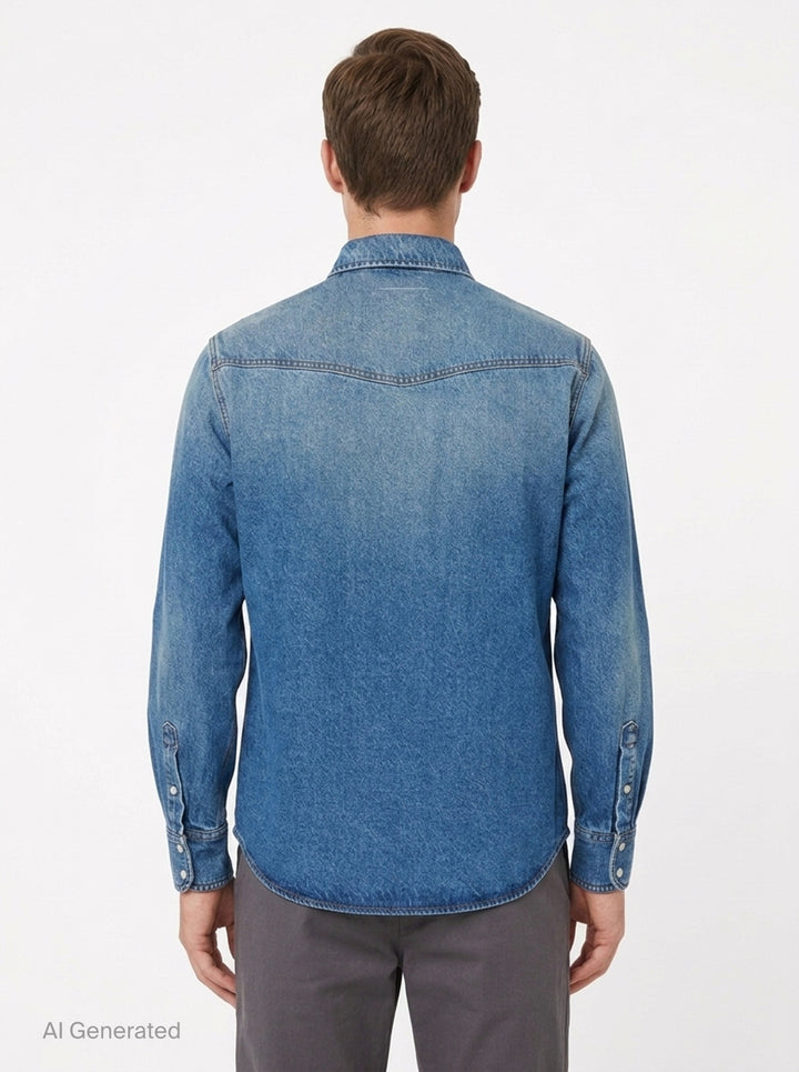 Long Sleeve Denim Shirt | MM6 Maison Margiela | Club21 - back