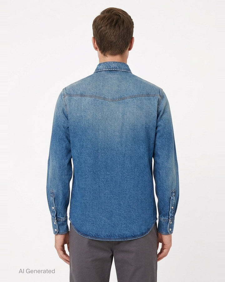 Long Sleeve Denim Shirt | MM6 Maison Margiela | Club21 - back