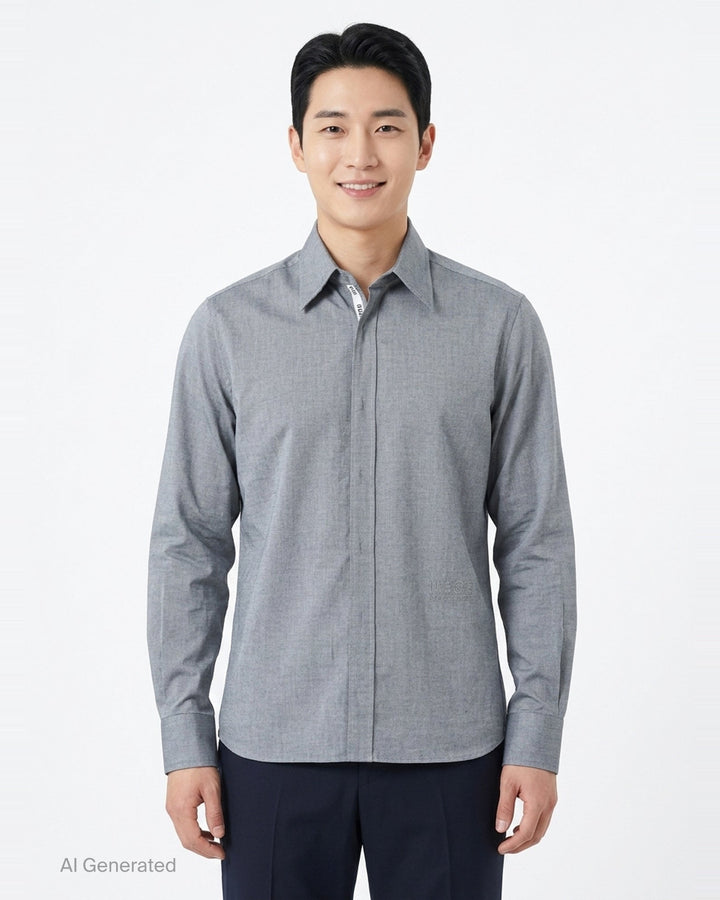 Long Sleeve Oxford Shirt | MM6 Maison Margiela | Club21 - front