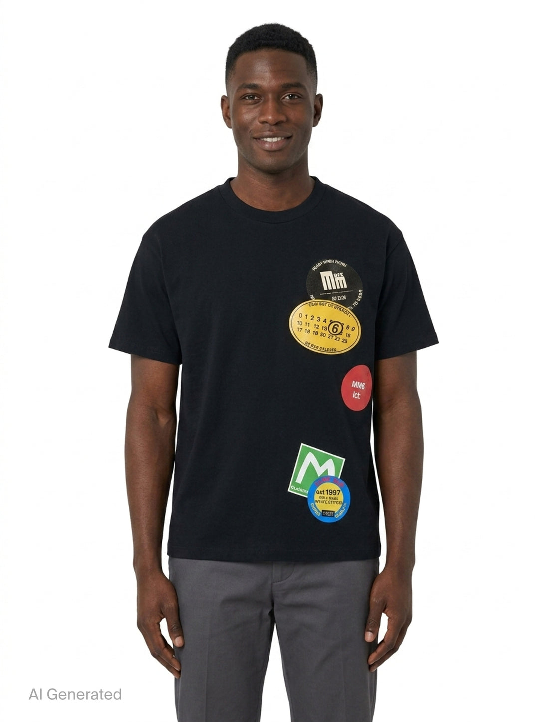 Sticker Print Cotton Jersey Tee | MM6 Maison Margiela | Club21 - front