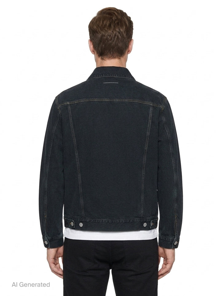 Sticker Print Denim Jacket | MM6 Maison Margiela | Club21 - back