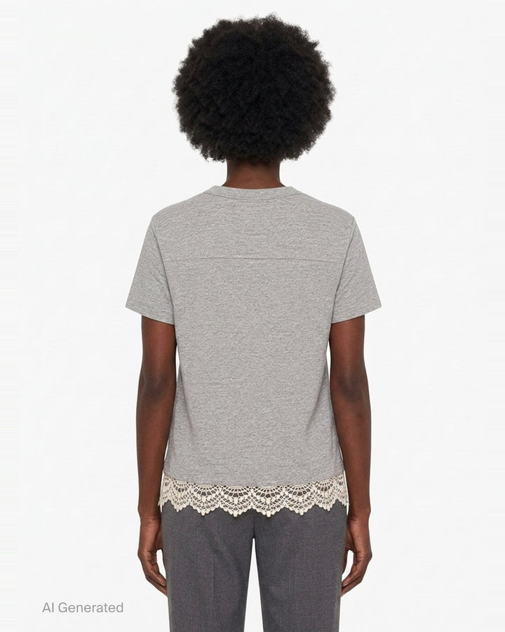 The Footballer Lace Trim Tee | Mother | Club21 - back