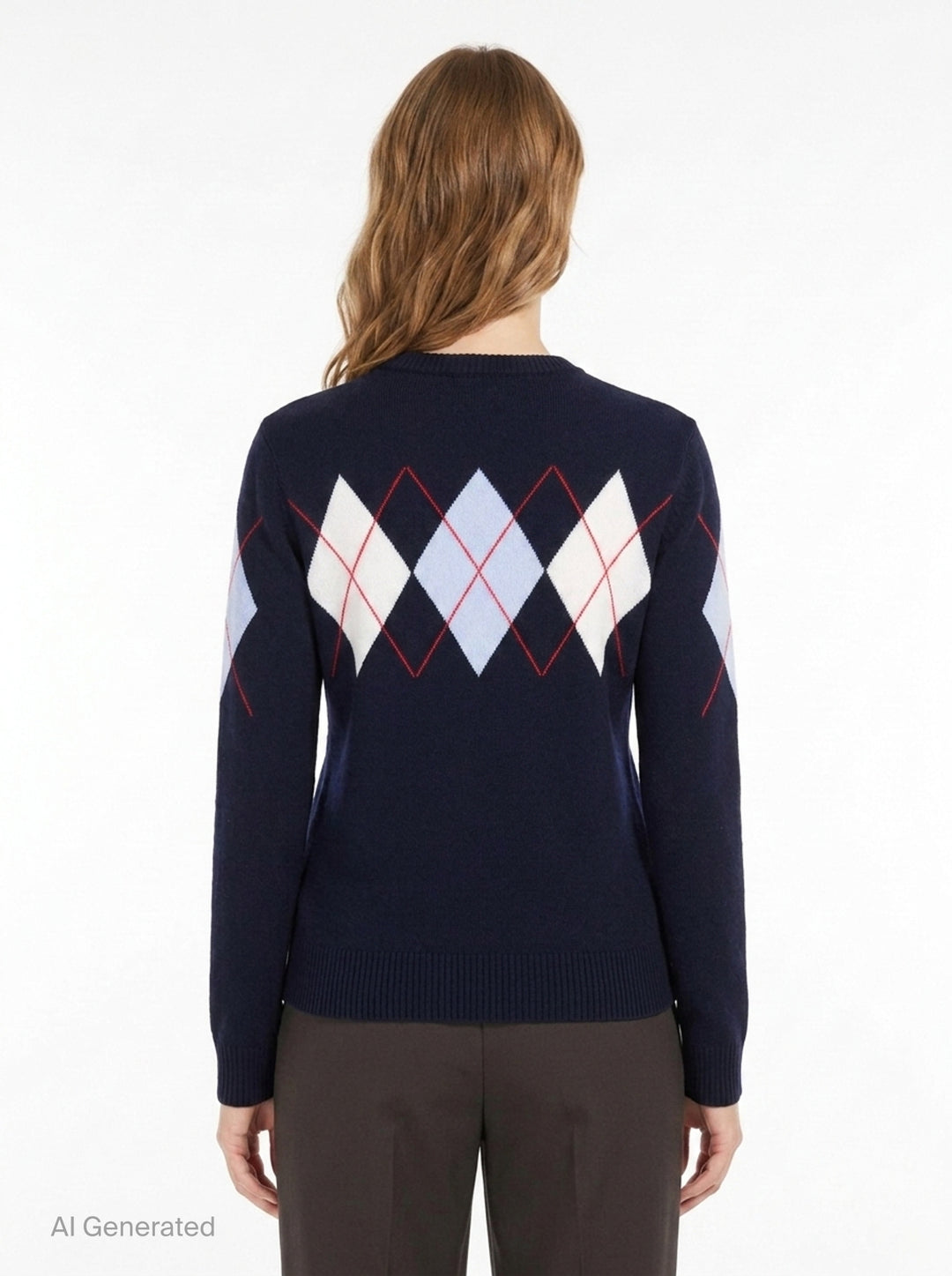 Argyle Crewneck Cardigan | MSGM | Club21 - back