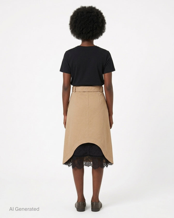 Belted A-Line Skirt | MSGM | Club21 - back