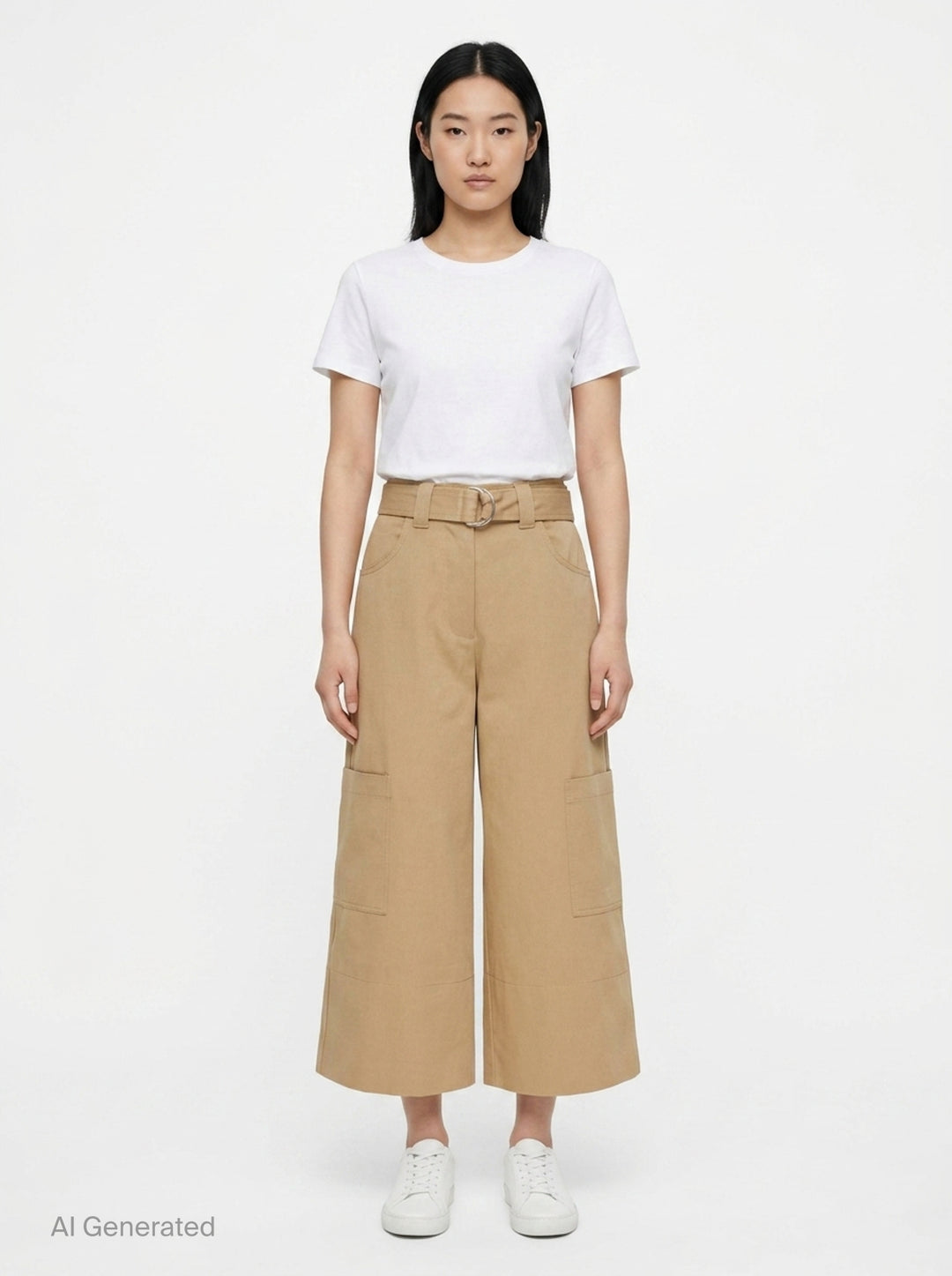 Belted Wide-Leg Culotte Pants | MSGM | Club21 - front