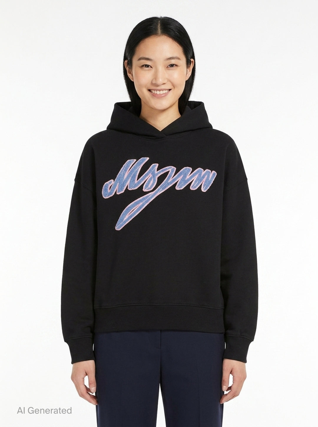 Brushstroke Logo Hoodie | MSGM | Club21 - front