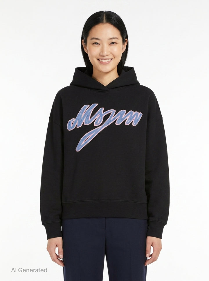 Brushstroke Logo Hoodie | MSGM | Club21 - front
