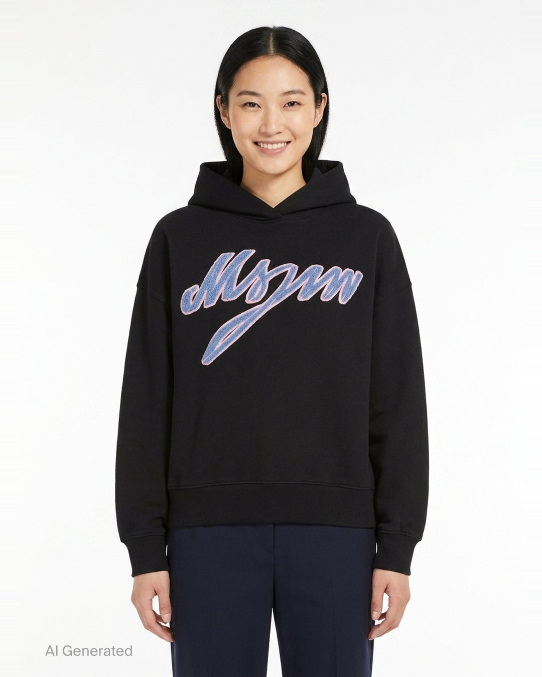 Brushstroke Logo Hoodie | MSGM | Club21 - front