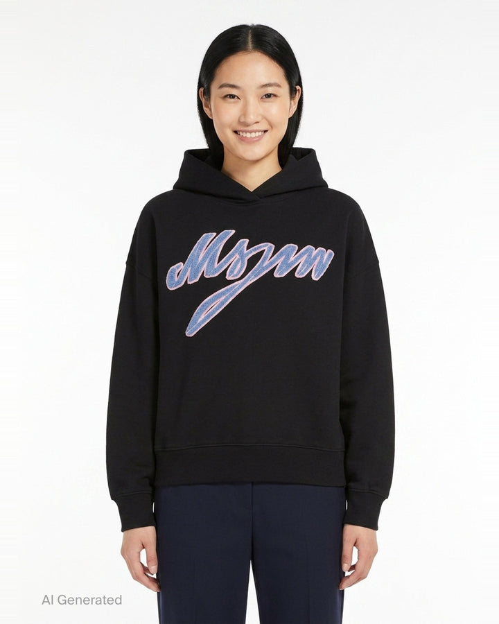 Brushstroke Logo Hoodie | MSGM | Club21 - front