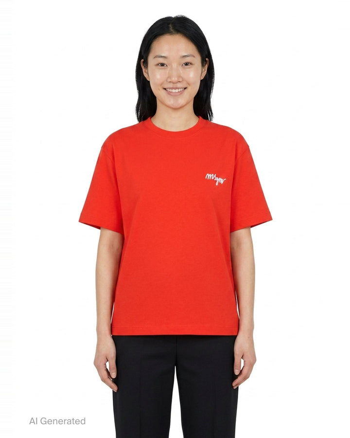 Brushstroke Logo T-Shirt | MSGM | Club21 - front
