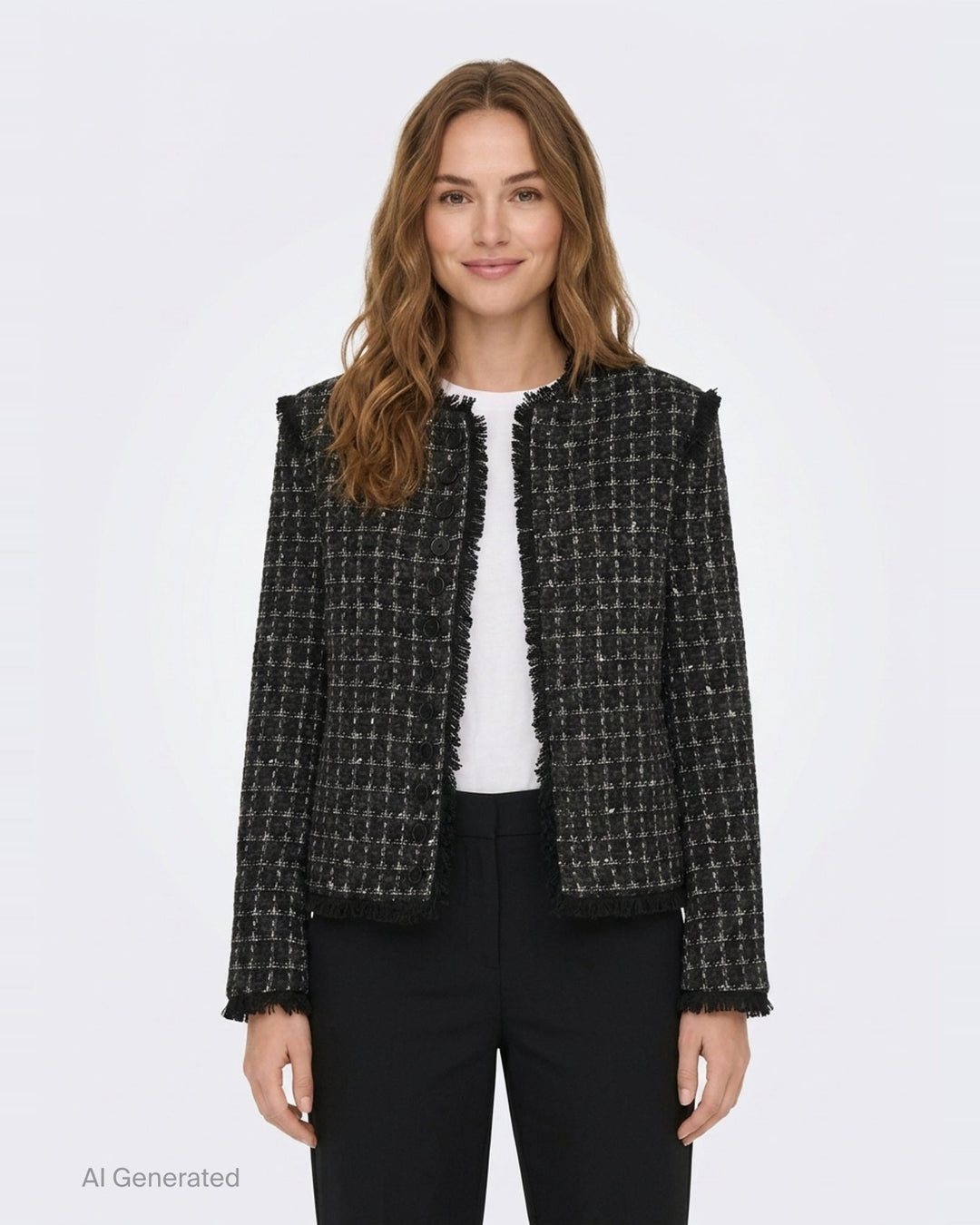 Checkered Tweed Jacket | MSGM | Club21 - front