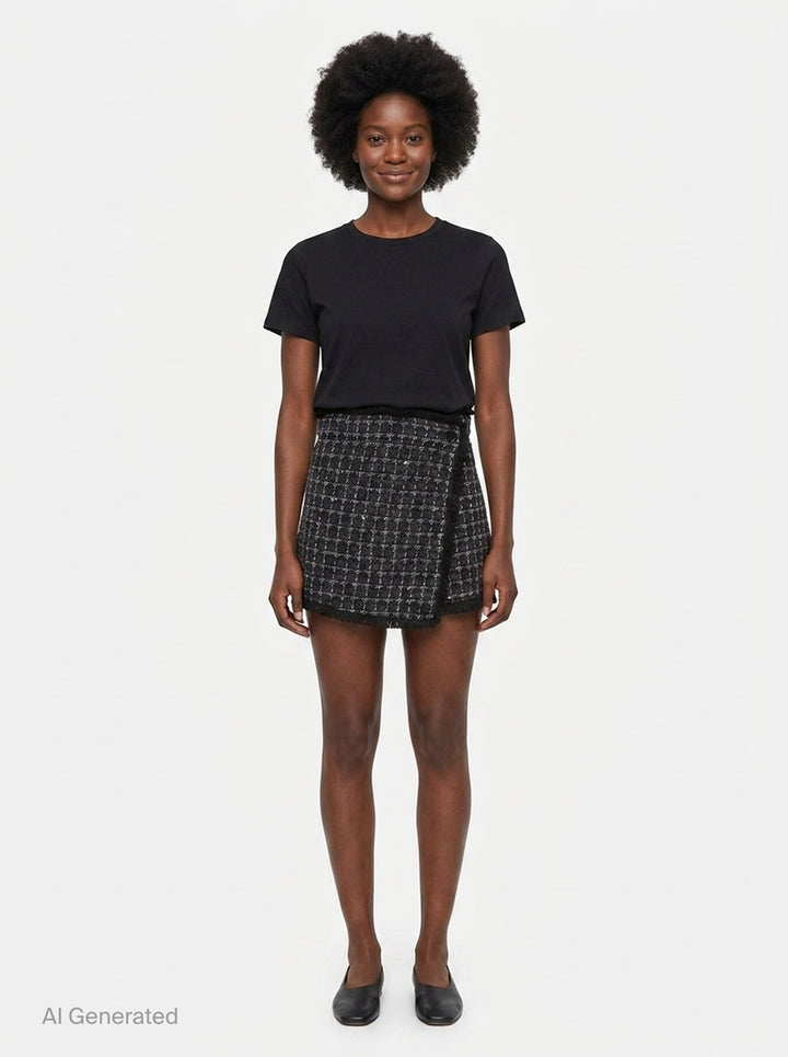 Checkered Tweed Skorts | MSGM | Club21 - front