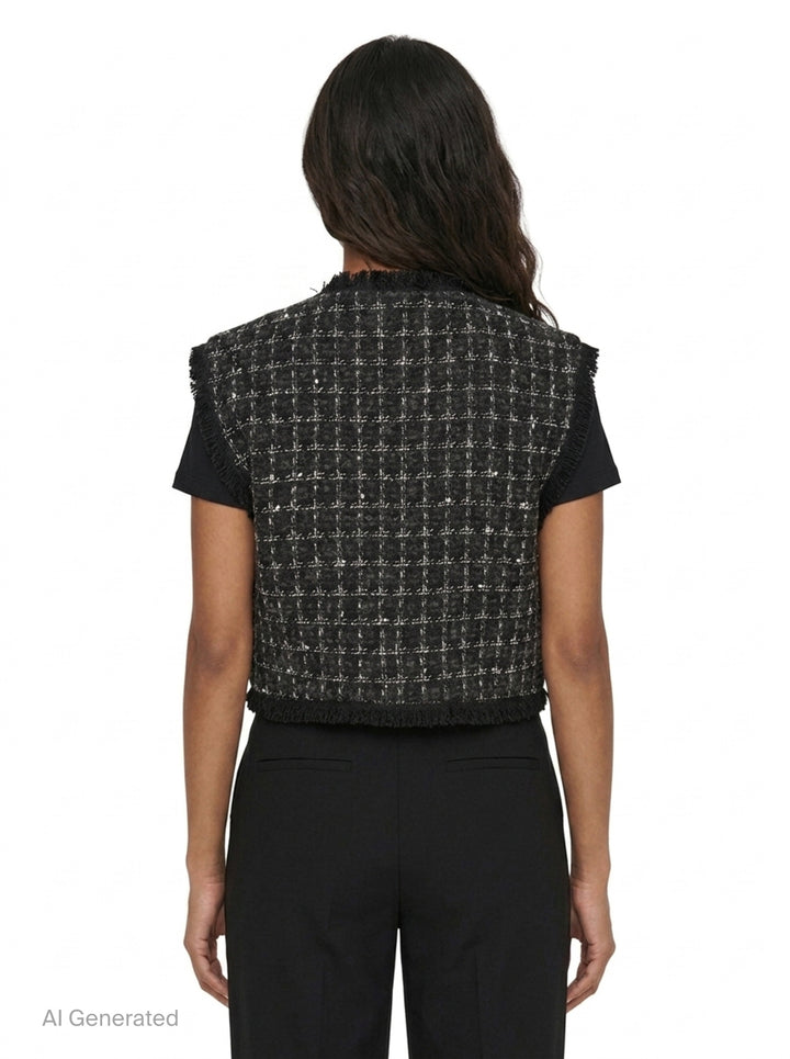 Checkered Tweed Vest | MSGM | Club21 - back