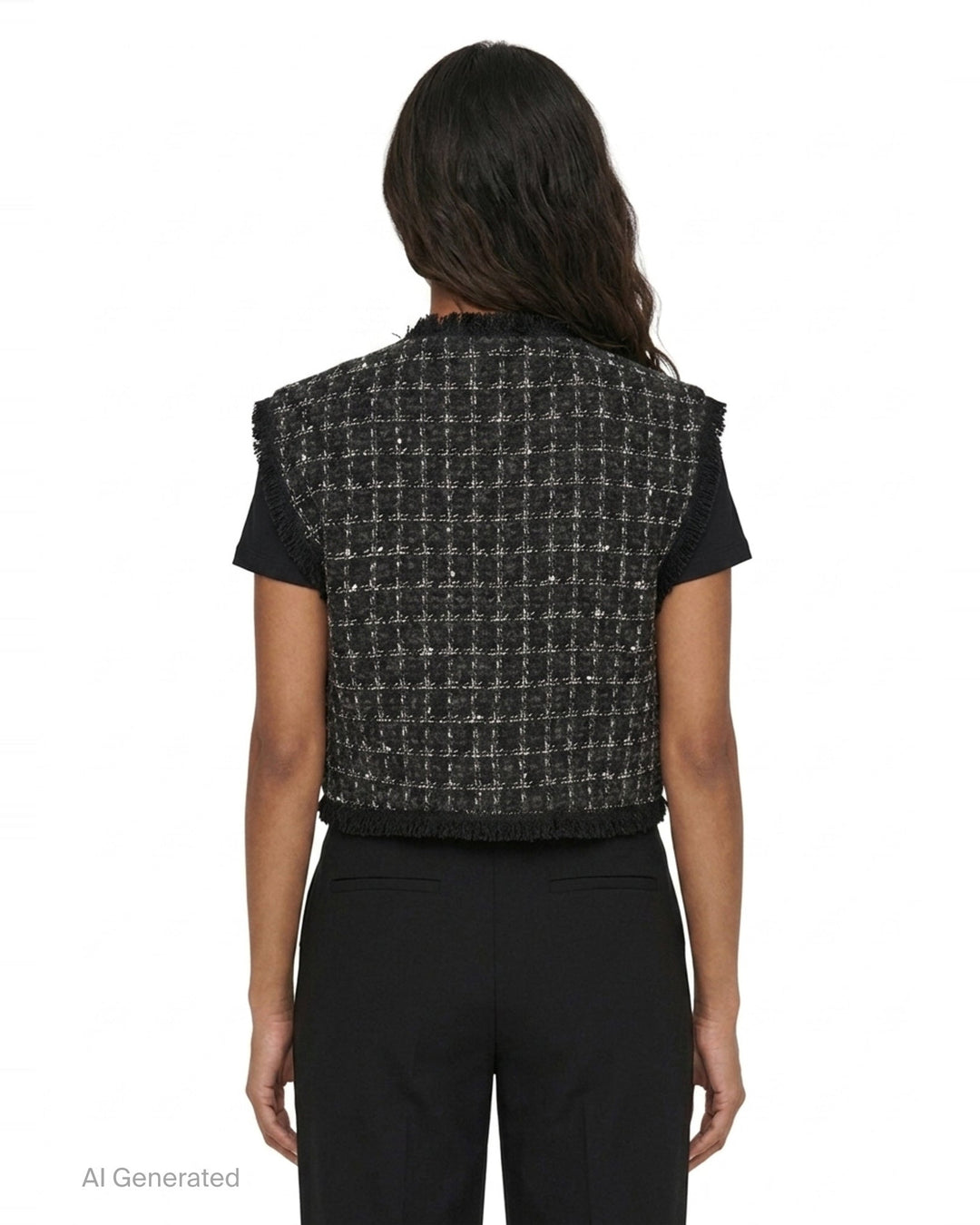 Checkered Tweed Vest | MSGM | Club21 - back