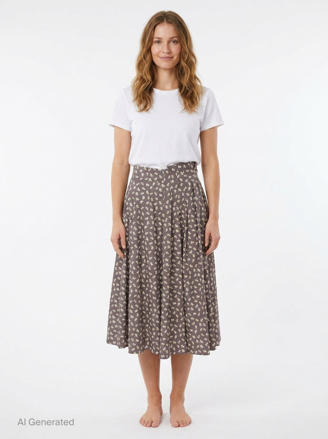 Dainty Floral Midi Skirt | MSGM | Club21 - front