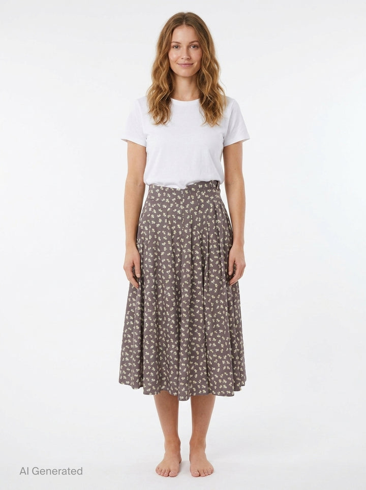 Dainty Floral Midi Skirt | MSGM | Club21 - front