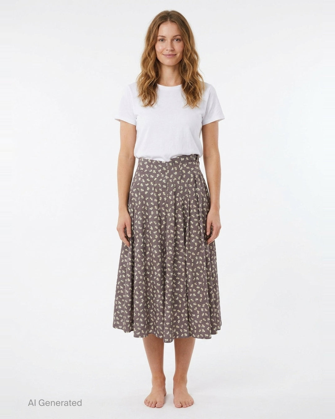 Dainty Floral Midi Skirt | MSGM | Club21 - front