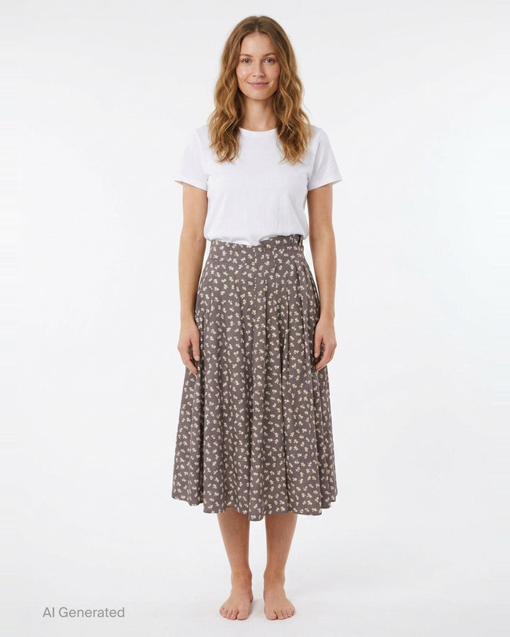 Dainty Floral Midi Skirt | MSGM | Club21 - front