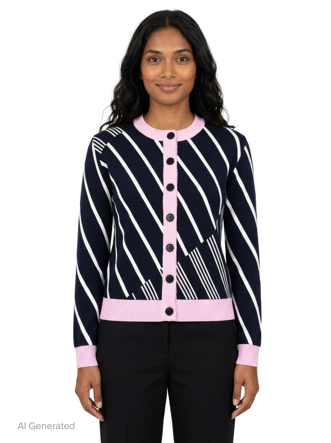 Diagonal Stripes Cardigan | MSGM | Club21 - front