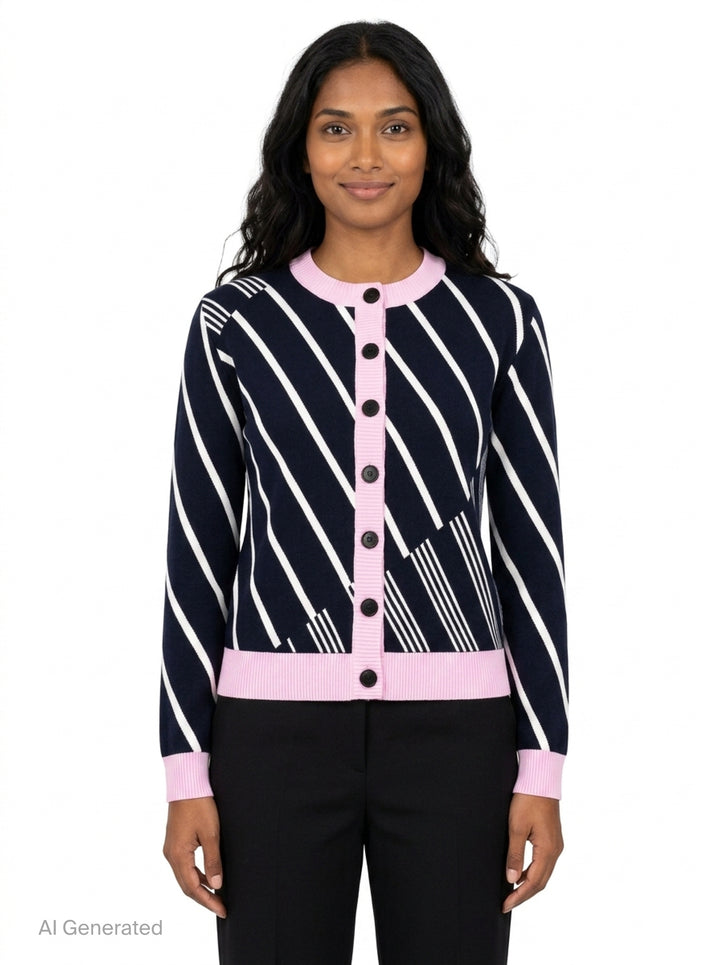 Diagonal Stripes Cardigan | MSGM | Club21 - front