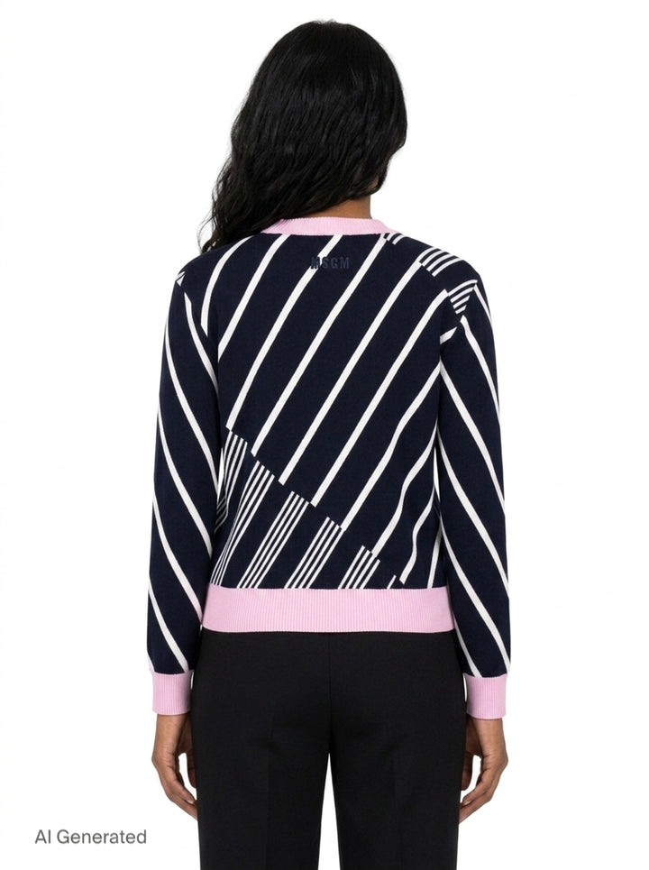 Diagonal Stripes Cardigan | MSGM | Club21 - back