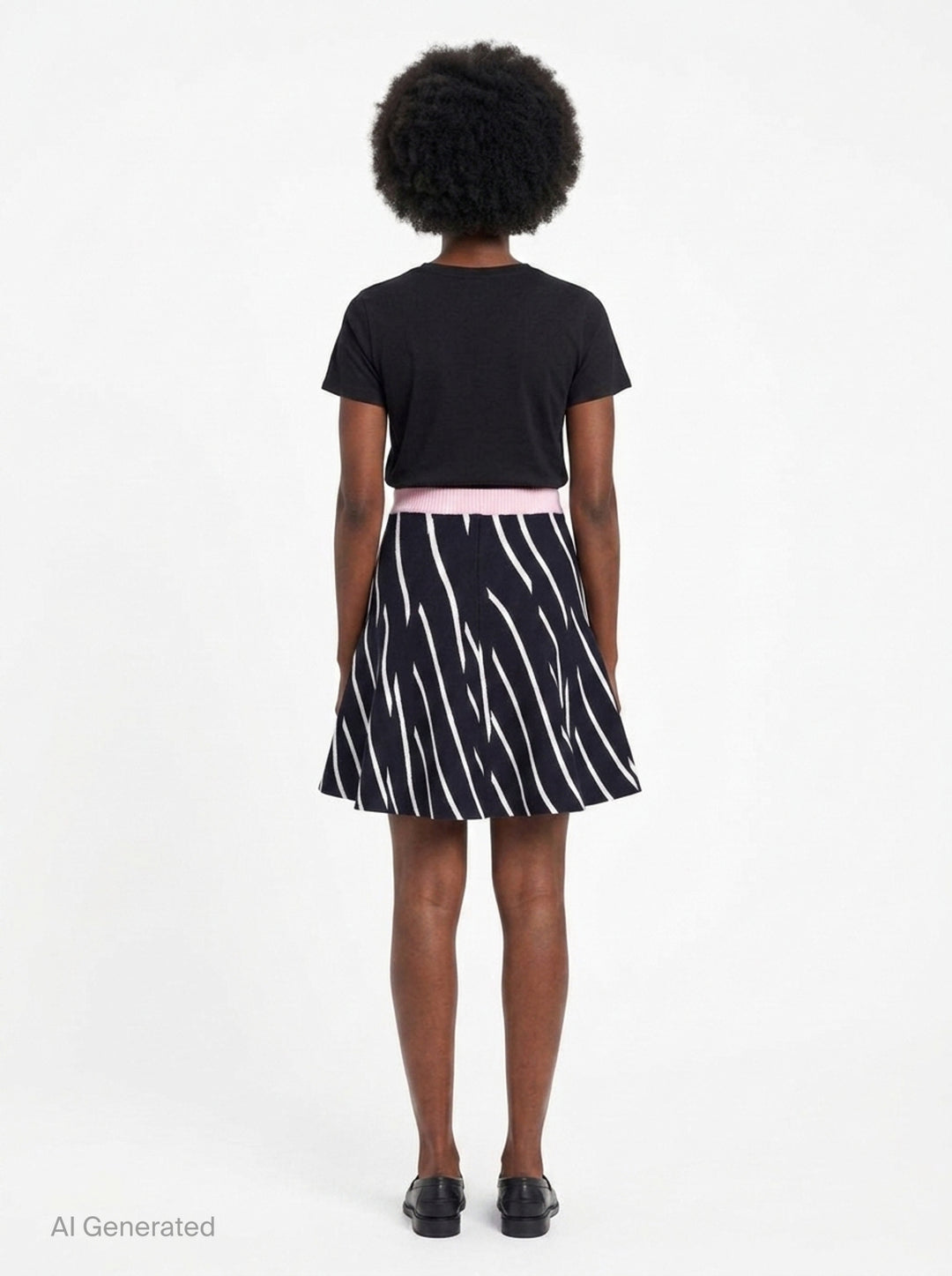 Diagonal Stripes Knit Skirt | MSGM | Club21 - back