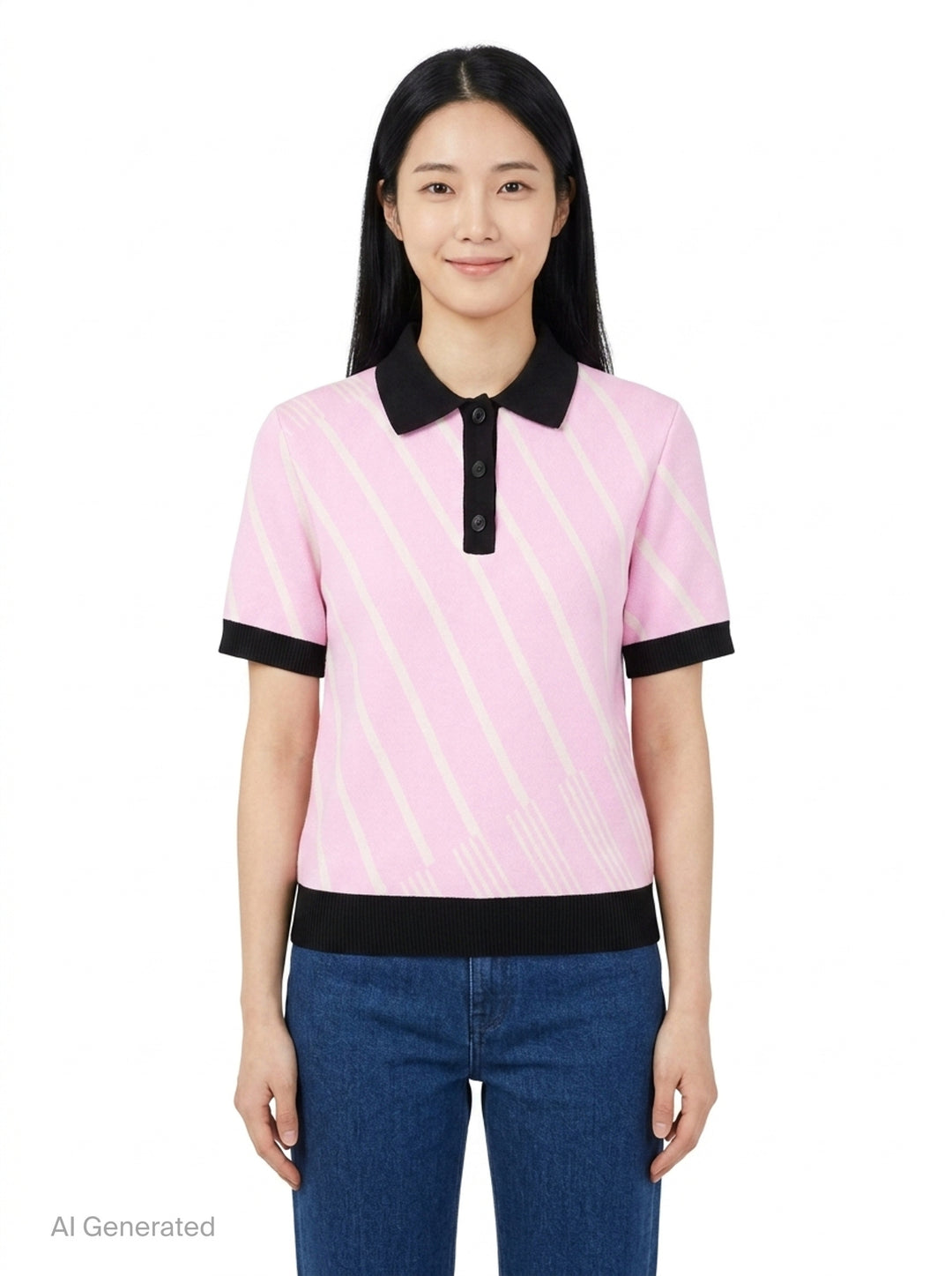 Diagonal Stripes Polo | MSGM | Club21 - front