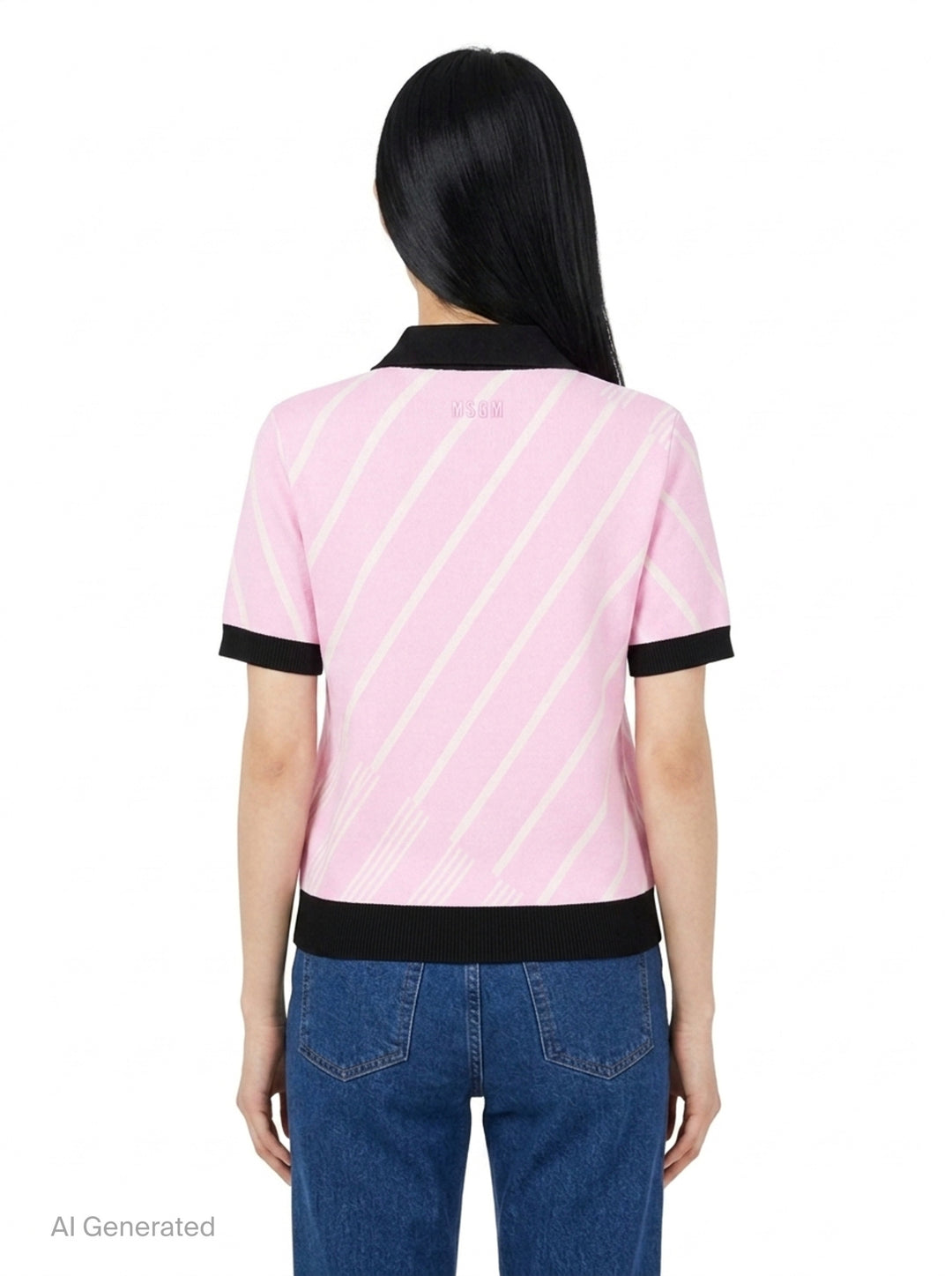 Diagonal Stripes Polo | MSGM | Club21 - back