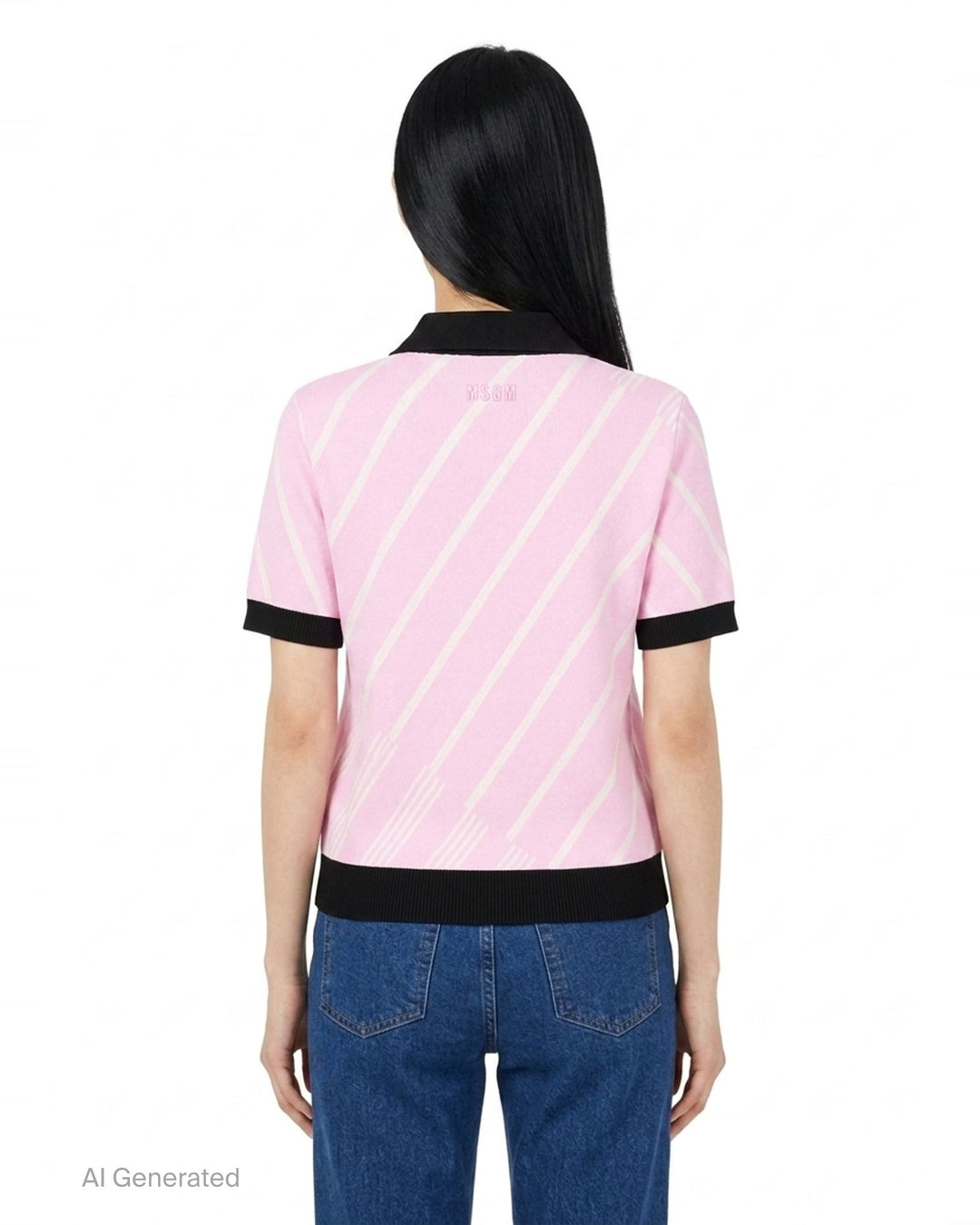 Diagonal Stripes Polo | MSGM | Club21 - back