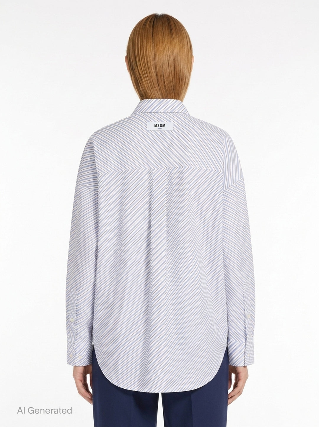 Diagonal Stripes Shirt | MSGM | Club21 - back