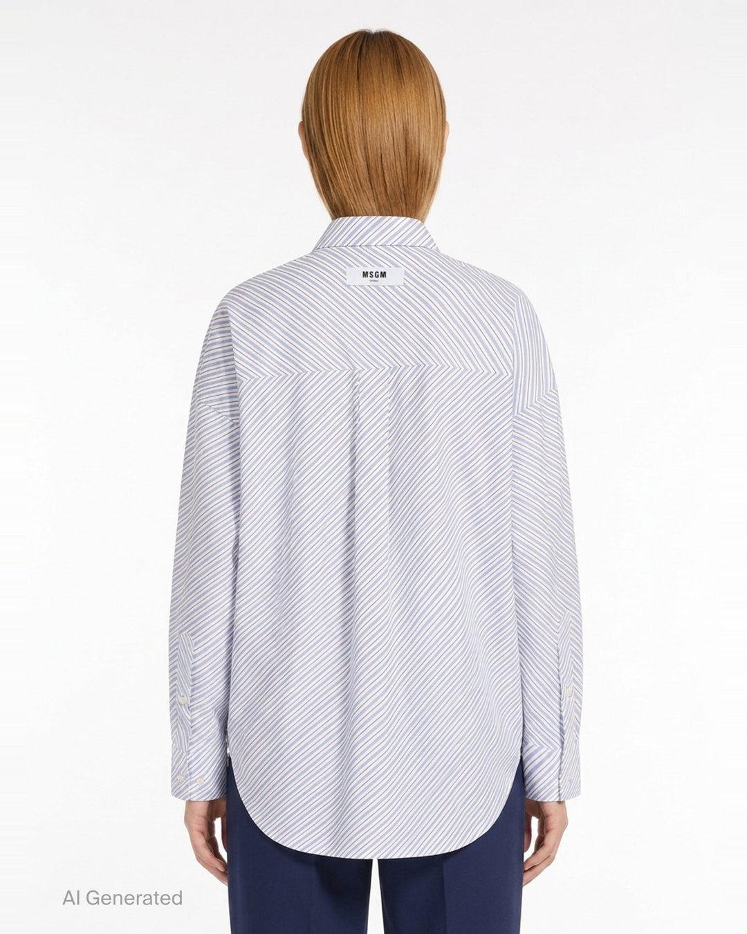 Diagonal Stripes Shirt | MSGM | Club21 - back