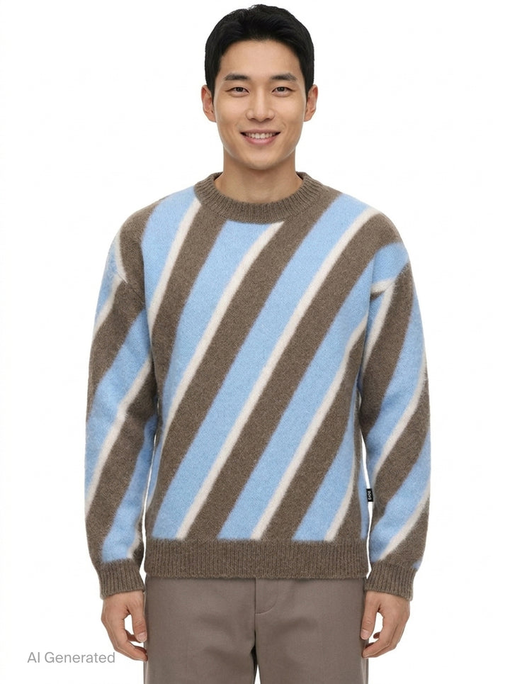 Diagonal Stripes Sweater | MSGM | Club21 - front