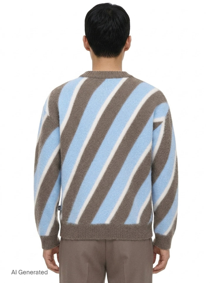 Diagonal Stripes Sweater | MSGM | Club21 - back