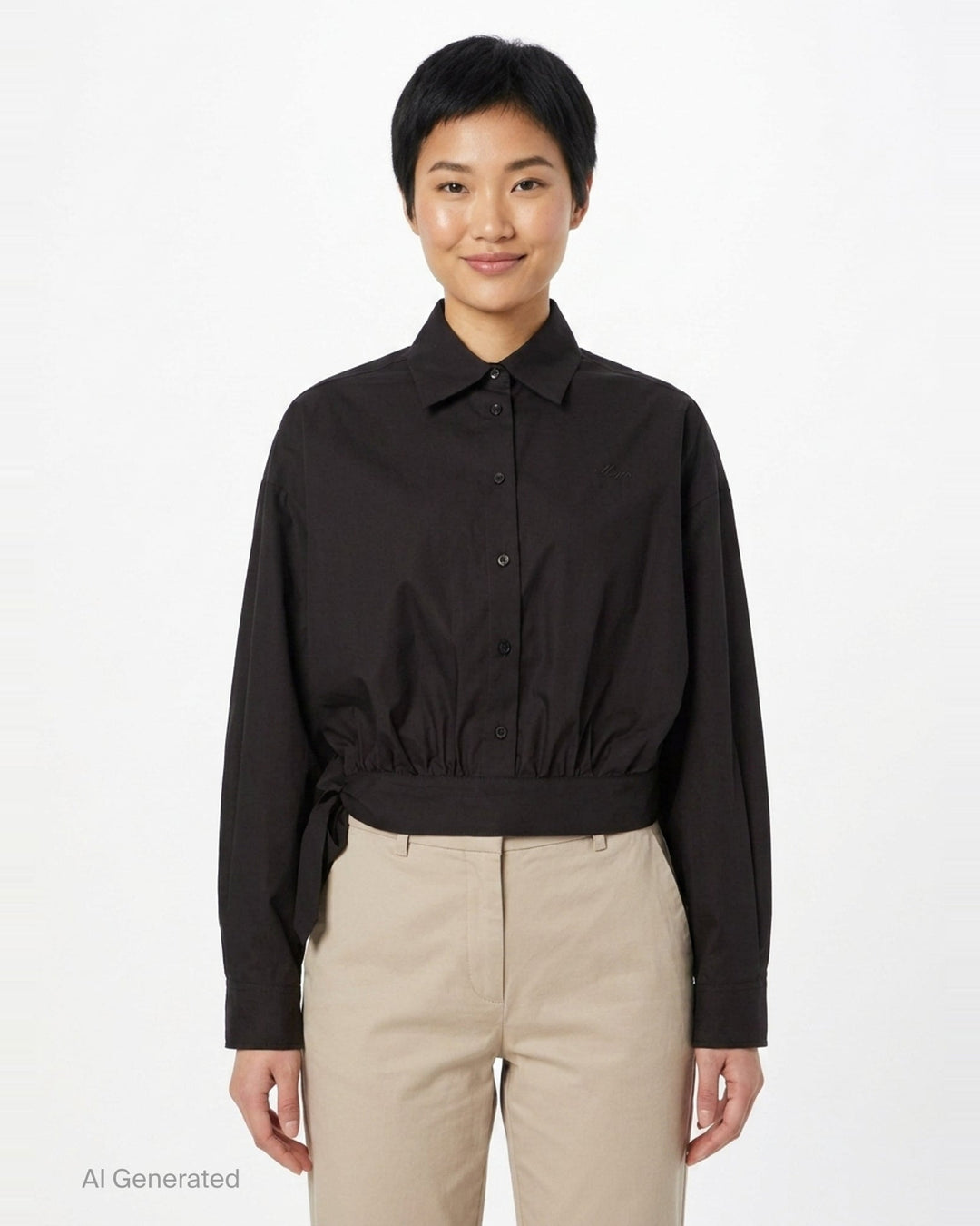 Embellished M Cropped Blouse | MSGM | Club21 - front