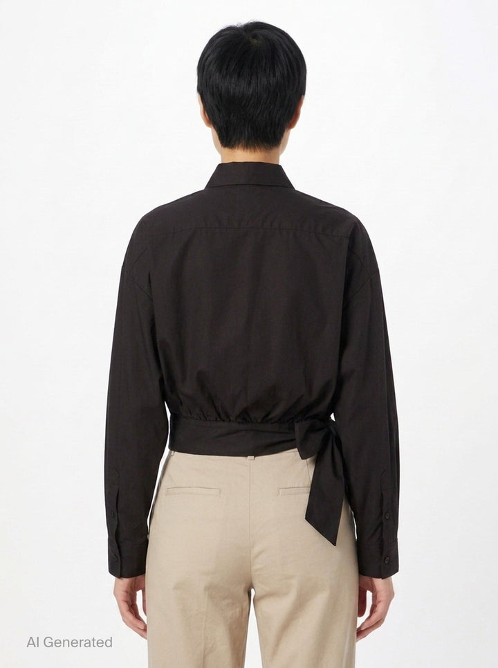 Embellished M Cropped Blouse | MSGM | Club21 - back