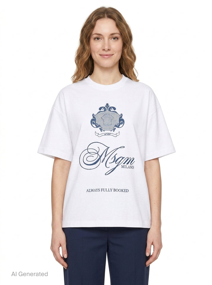 Insignia Print T-Shirt | MSGM | Club21 - front