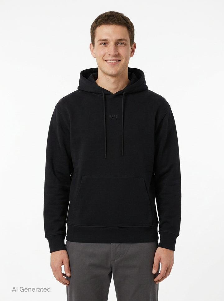 Micro Logo Pullover Hoodie | MSGM | Club21 - front