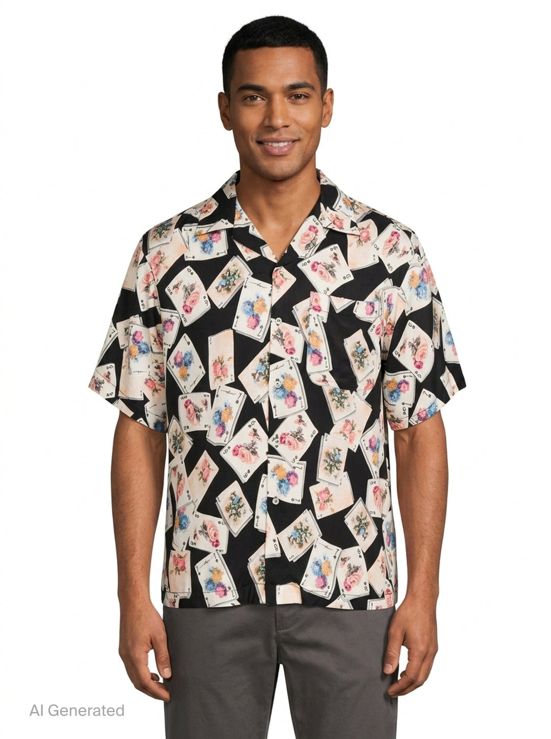 Poker Cards Print Short Sleeve Shirt | MSGM | Club21 - front