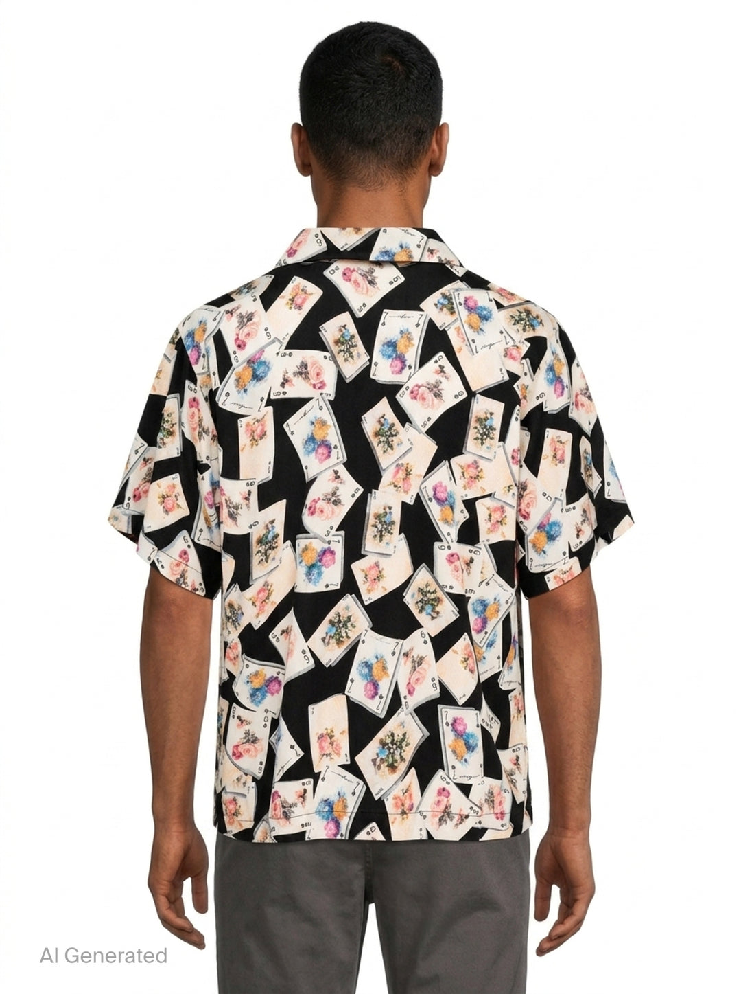 Poker Cards Print Short Sleeve Shirt | MSGM | Club21 - back