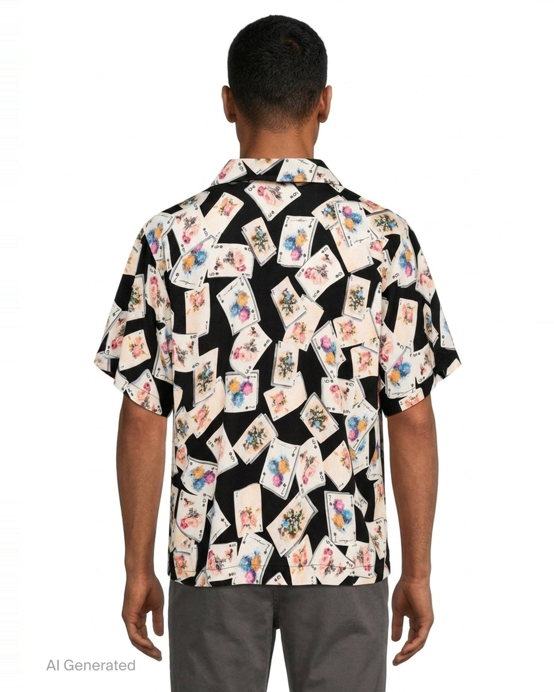Poker Cards Print Short Sleeve Shirt | MSGM | Club21 - back